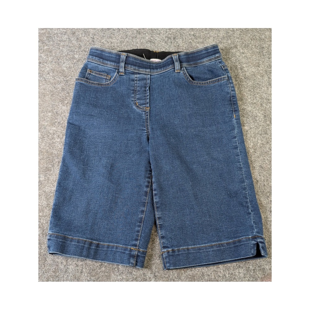 Alison Daley Petite Denim Bermuda Shorts Blue Pull On Stretch 6P Medium Wash